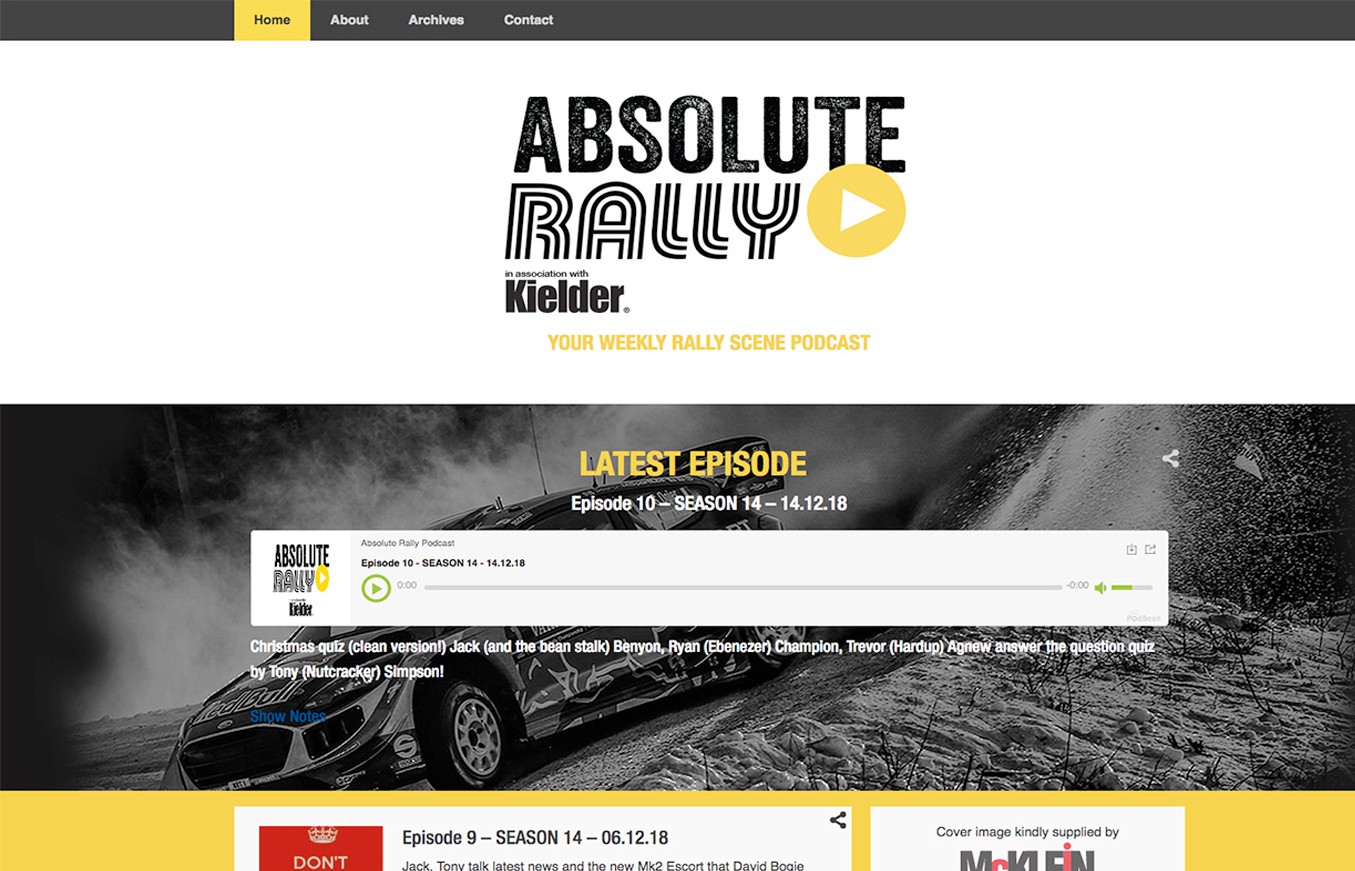 Absolute Rally podcast website