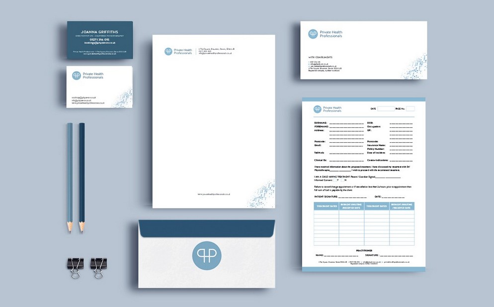 Private Health Professionals branded business stationery