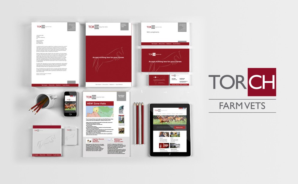 Torch farm vets branded business stationery